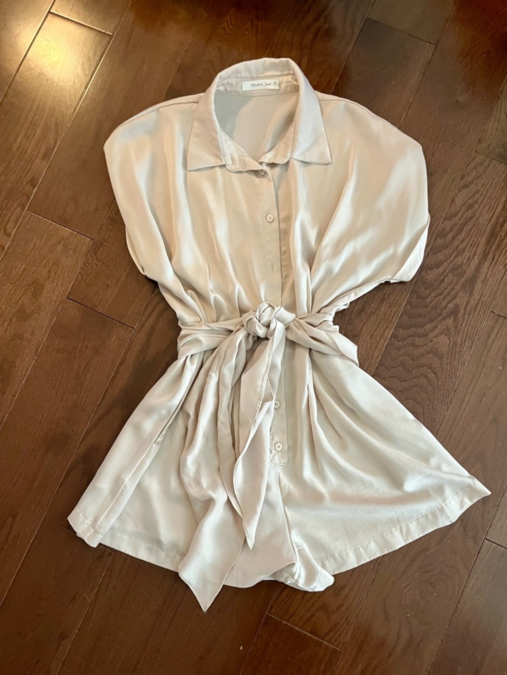 Mustard Seed Soft Cream Button-Front Romper